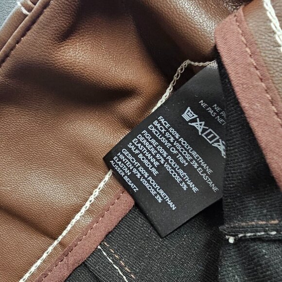 Anthropologie Maeve The Colette Faux-Leather Top-Stitch Crop Wide-Leg Pants, 29 - Picture 9 of 10